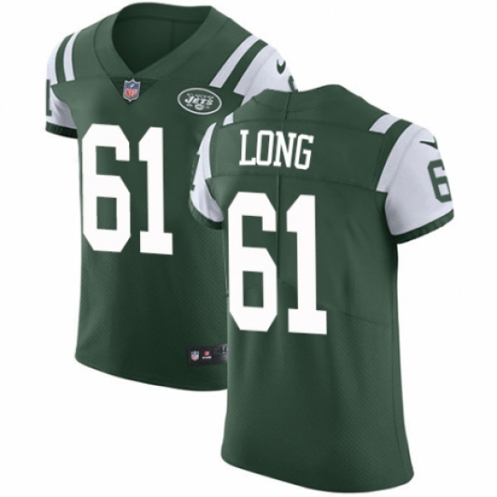 Men's Nike New York Jets #61 Spencer Long Green Team Color Vapor Untouchable Elite Player NFL Jersey - Ujersey