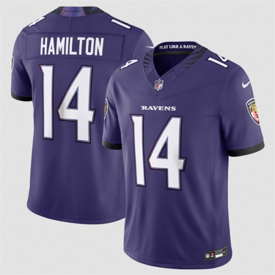 Men's Baltimore Ravens #14 Kyle Hamilton Purple 2026 F.U.S.E Vapor Stitched Limited Football Jersey - Ujersey
