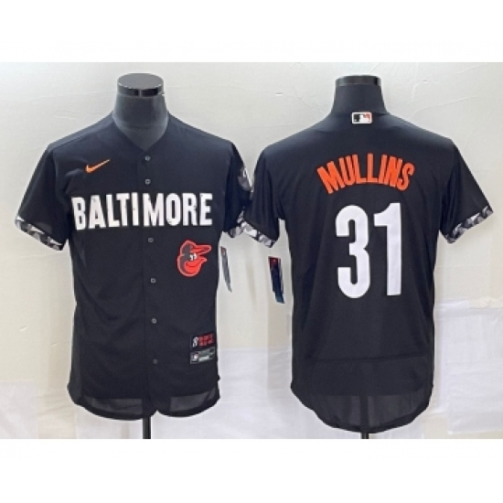 Men's Baltimore Orioles #31 Cedric Mullins Black 2023 City Connect Flex Base Stitched Jersey - Ujersey