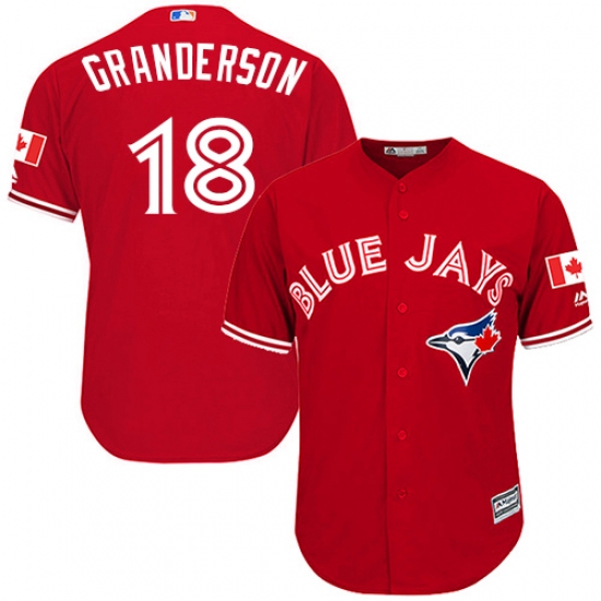 Youth Majestic Toronto Blue Jays #18 Curtis Granderson Authentic Scarlet Alternate MLB Jersey - Ujersey