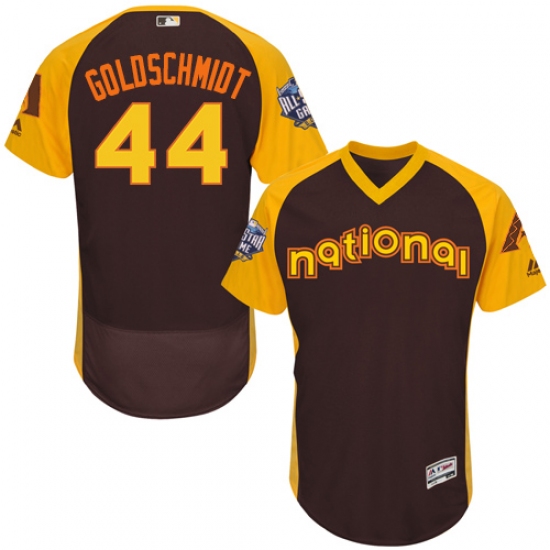 Men's Majestic Arizona Diamondbacks #44 Paul Goldschmidt Brown 2016 All-Star National League BP Authentic Collection Flex Base MLB Jersey - Ujersey