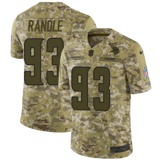 Men's Nike Minnesota Vikings #93 John Randle Limited Camo 2018 Salute to Service NFL Jersey - Ujersey