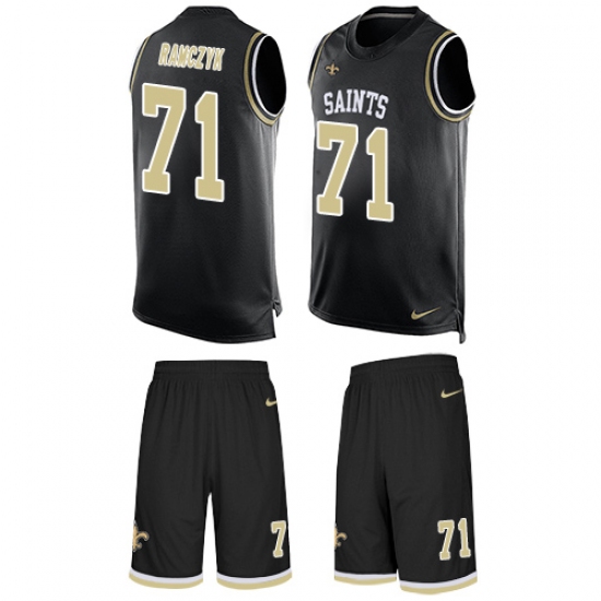 Men's Nike New Orleans Saints #71 Ryan Ramczyk Limited Black Tank Top Suit NFL Jersey - Ujersey