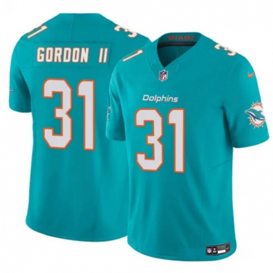Men's Miami Dolphins #31 Ollie Gordon II Aqua 2025 F.U.S.E. Vapor Limited Football Stitched Jersey - Ujersey