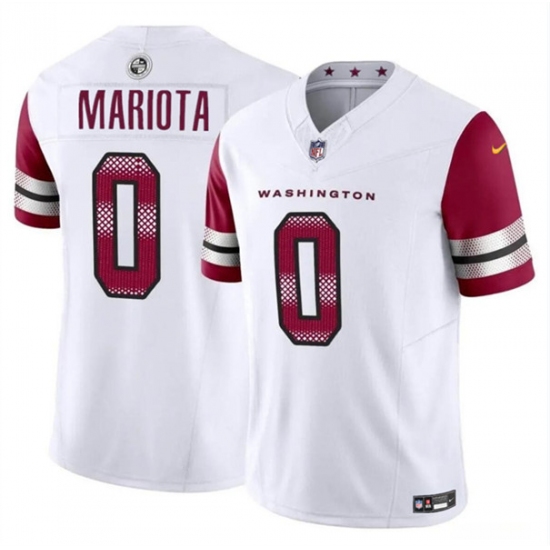 Men's Washington Commanders #0 Marcus Mariota White 2023 F.U.S.E. Vapor Limited Football Stitched Jersey - Ujersey