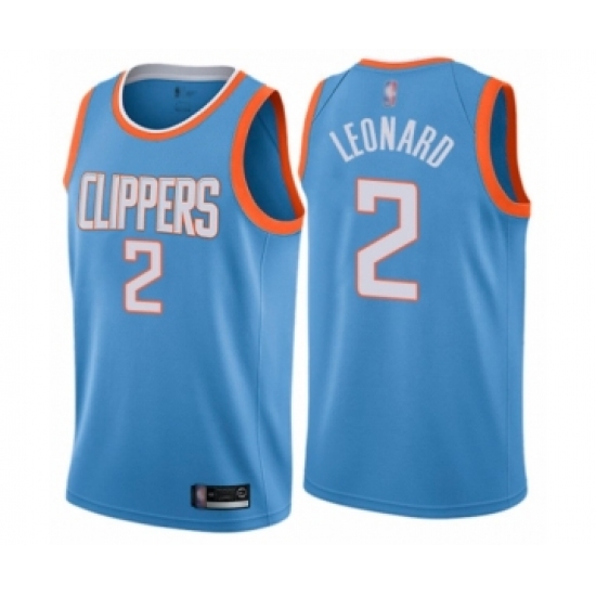 Youth Los Angeles Clippers #2 Kawhi Leonard Swingman Blue Basketball Jersey - City Edition