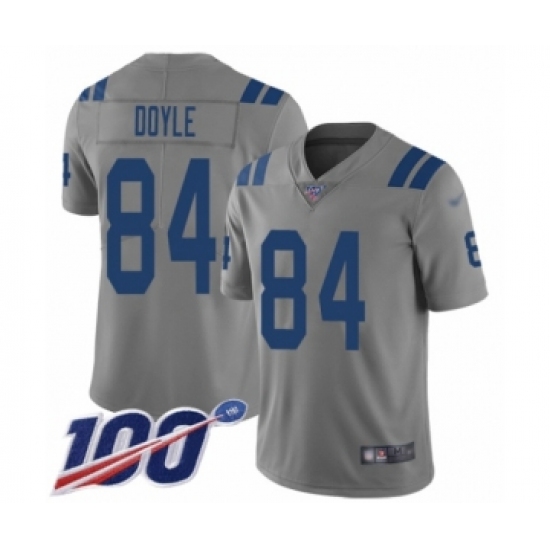 Youth Indianapolis Colts #84 Jack Doyle Limited Gray Inverted Legend 100th Season Football Jersey - Ujersey