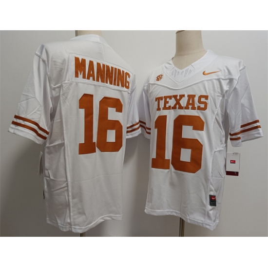 Men's Texas Longhorns #16 Peyton Manning White F.U.S.E Stitched Jersey - Ujersey