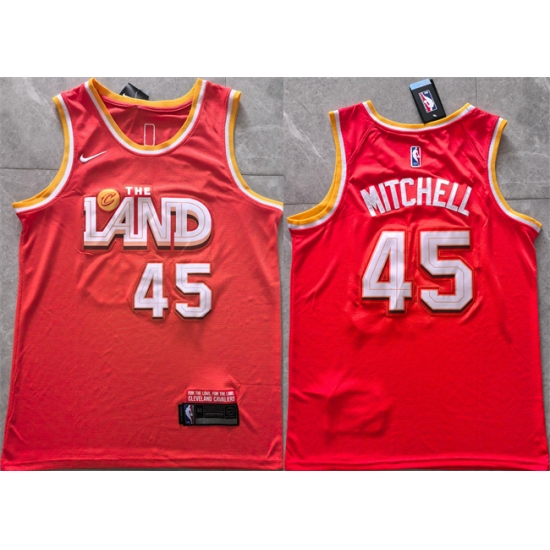 Men's Cleveland Cavaliers #45 Donovan Mitchell Orange 2025-26 CityEdition Stitched Jersey - Ujersey
