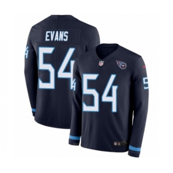 Youth Nike Tennessee Titans #54 Rashaan Evans Limited Navy Blue Therma Long Sleeve NFL Jersey - Ujersey