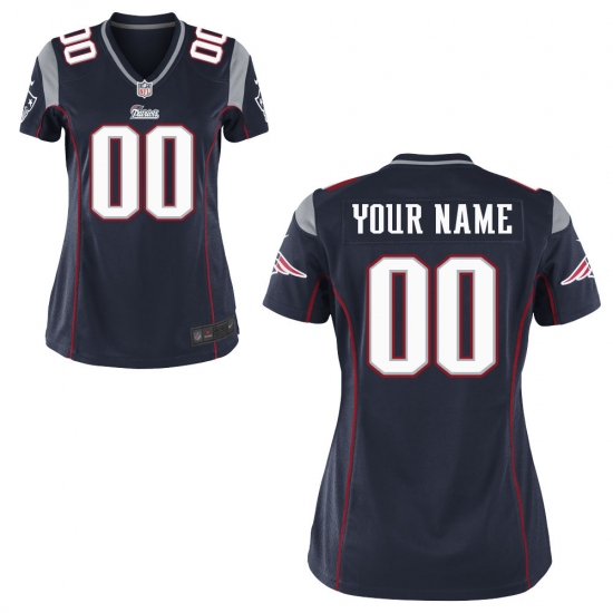 Women's New England Patriots Nike Navy Blue Custom Game Jersey - Ujersey