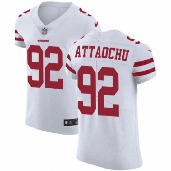 Men's Nike San Francisco 49ers #92 Jeremiah Attaochu White Vapor Untouchable Elite Player NFL Jersey - Ujersey