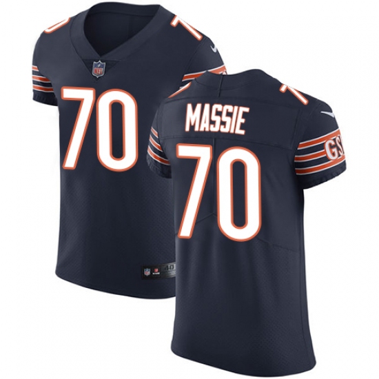 Men's Nike Chicago Bears #70 Bobby Massie Navy Blue Team Color Vapor Untouchable Elite Player NFL Jersey - Ujersey