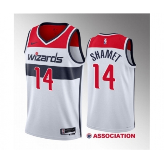 Men's Washington Wizards #14 Landry Shamet White 2023 Draft Association Edition Stitched Jersey - Ujersey