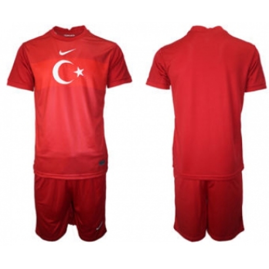 Men's Turkey Custom Euro 2021 Red Soccer Jersey and Shorts - Ujersey