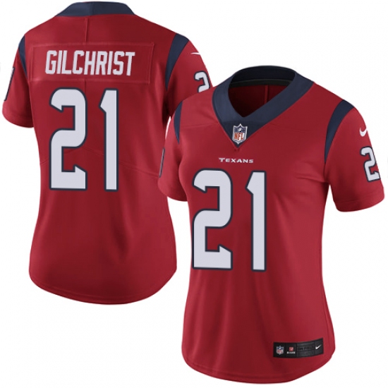 Women's Nike Houston Texans #21 Marcus Gilchrist Red Alternate Vapor Untouchable Limited Player NFL Jersey - Ujersey