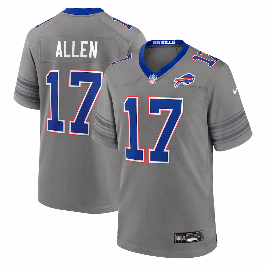 Men's Buffalo Bills Josh Allen Nike Gray Nickel City Game Jersey - Ujersey