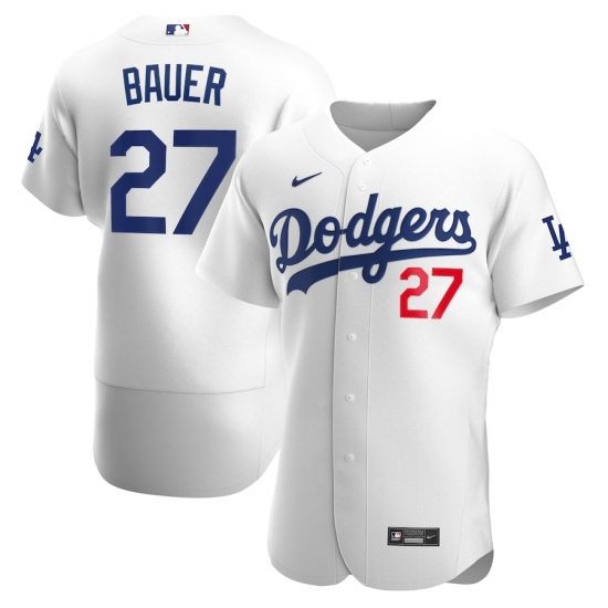 Men's Los Angeles Dodgers #27 Trevor Bauer White Nike Home Alternate Official Replica Player Jersey - Ujersey