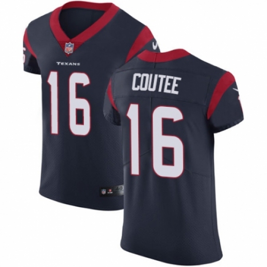 Men's Nike Houston Texans #16 Keke Coutee Navy Blue Team Color Vapor Untouchable Elite Player NFL Jersey - Ujersey