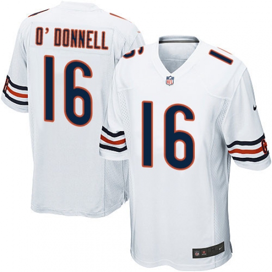 Men's Nike Chicago Bears #16 Pat O'Donnell Game White NFL Jersey - Ujersey