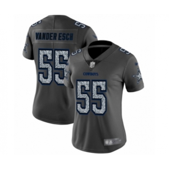 Women's Dallas Cowboys #55 Leighton Vander Esch Gray Static Fashion Limited Player Football Jersey - Ujersey