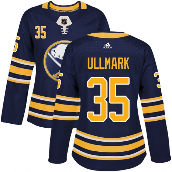 Women's Adidas Buffalo Sabres #35 Linus Ullmark Premier Navy Blue Home NHL Jersey - Ujersey