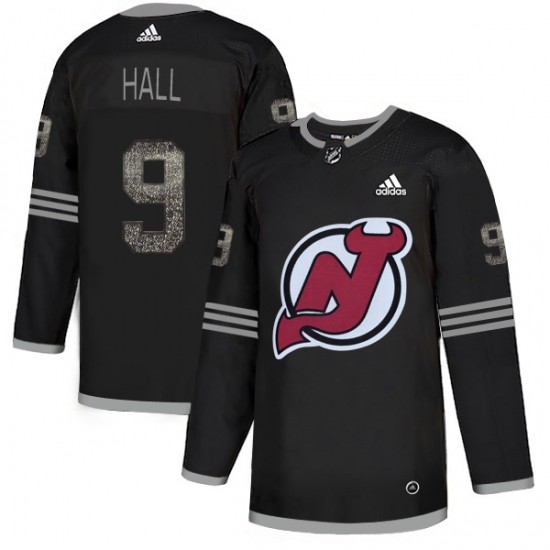Men's Adidas New Jersey Devils #9 Taylor Hall Black Authentic Classic Stitched NHL Jersey - Ujersey