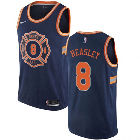 Youth Nike New York Knicks #8 Michael Beasley Swingman Navy Blue NBA Jersey - City Edition - Ujersey