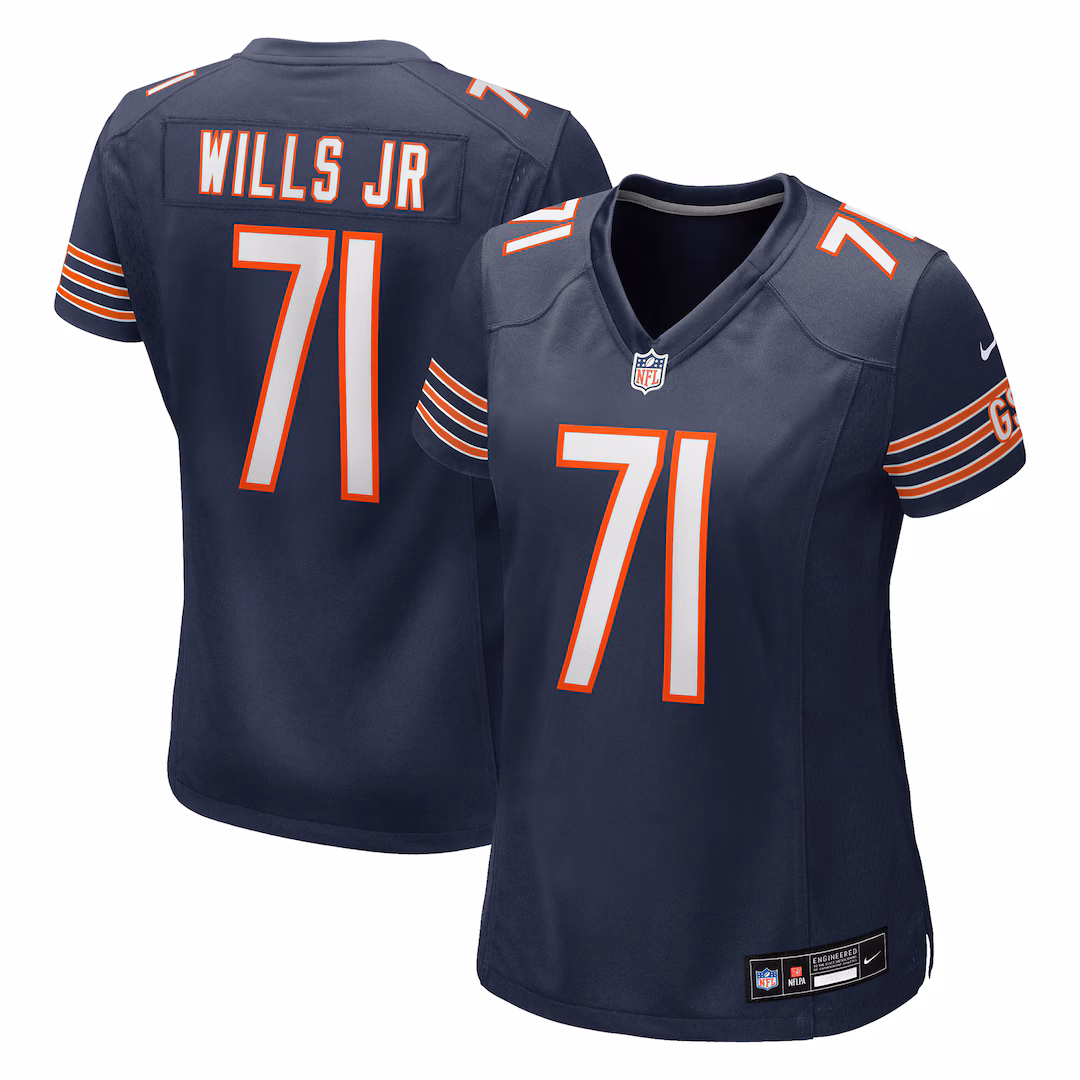 Women's Chicago Bears Jedrick Wills Jr. Nike Navy Team Game Jersey