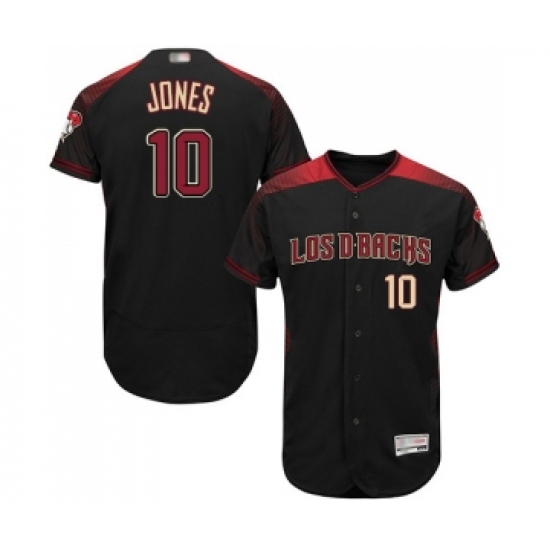Men's Arizona Diamondbacks #10 Adam Jones Black Alternate Authentic Collection Flex Base Baseball Jersey - Ujersey