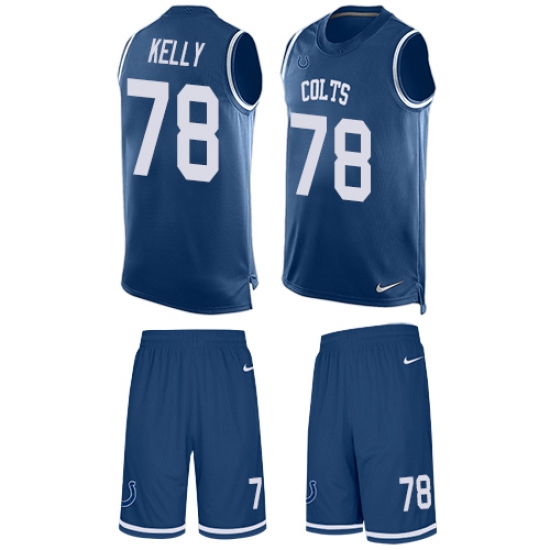 Men's Nike Indianapolis Colts #78 Ryan Kelly Limited Royal Blue Tank Top Suit NFL Jersey - Ujersey