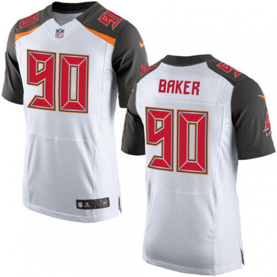 Men's Nike Tampa Bay Buccaneers #90 Chris Baker Elite White NFL Jersey - Ujersey