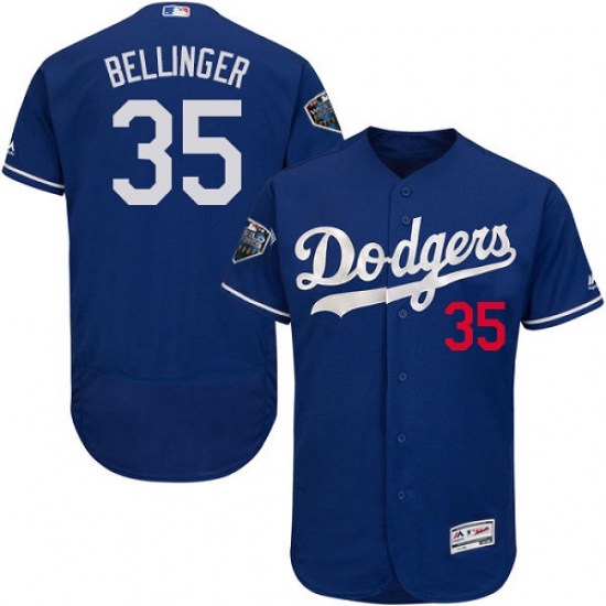 Men's Majestic Los Angeles Dodgers #35 Cody Bellinger Royal Blue Alternate Flex Base Authentic Collection 2018 World Series MLB Jersey - Ujersey