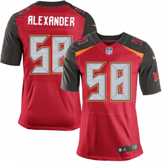 Men's Nike Tampa Bay Buccaneers #58 Kwon Alexander Elite Red Team Color NFL Jersey