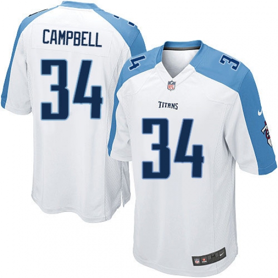 Men's Nike Tennessee Titans #34 Earl Campbell Game White NFL Jersey - Ujersey