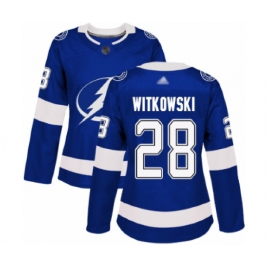 Women's Tampa Bay Lightning #28 Luke Witkowski Authentic Royal Blue Home Hockey Jersey - Ujersey