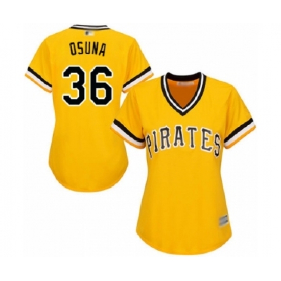 Women's Pittsburgh Pirates #36 Jose Osuna Authentic Gold Alternate Cool Base Baseball Player Jersey - Ujersey