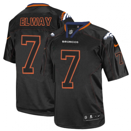 Nike Denver Broncos #7 John Elway Lights Out Black Elite NFL Jersey - Ujersey