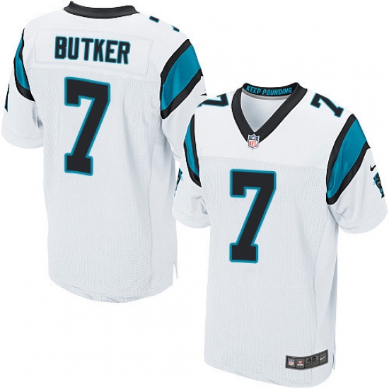 Men's Nike Carolina Panthers #7 Harrison Butker Elite White NFL Jersey - Ujersey