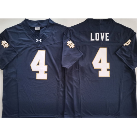 Men's Notre Dame Fighting Irish #4 Jeremiyah Love Navy 2025 F.U.S.E. Limited Stitched Jersey - Ujersey