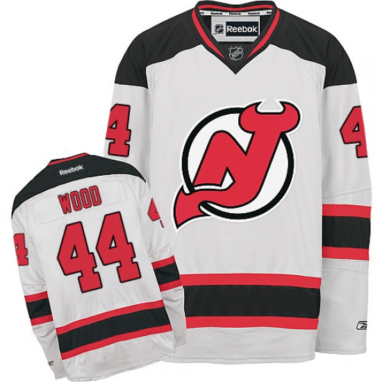 Women's Reebok New Jersey Devils #44 Miles Wood Authentic White Away NHL Jersey - Ujersey