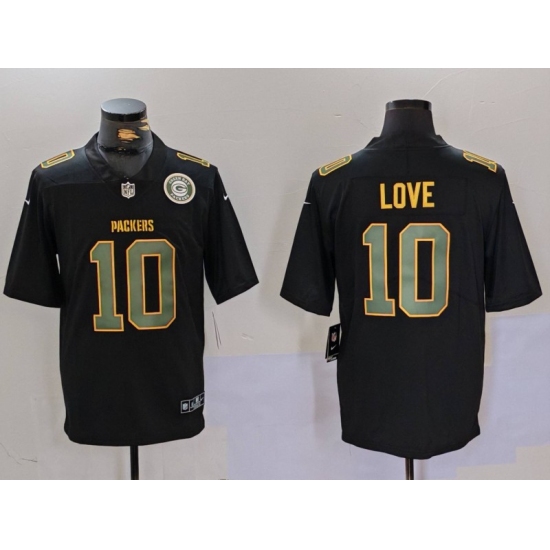 Men's Green Bay Packers #10 Jordan Love Black Fashion Vapor Limited Stitched Football Jerseys - Ujersey