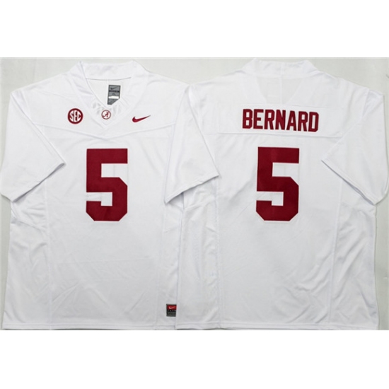 Men's Alabama Crimson Tide #5 Germie Bernard White F.U.S.E Stitched Football Jersey - Ujersey