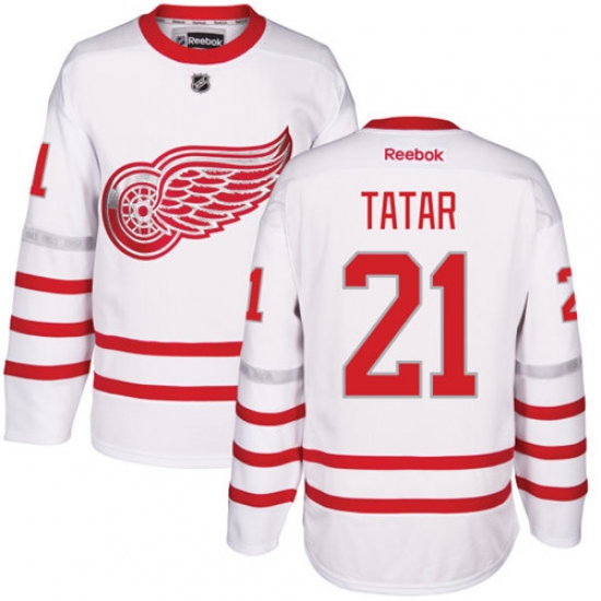 Men's Reebok Detroit Red Wings #21 Tomas Tatar Authentic White 2017 Centennial Classic NHL Jersey - Ujersey