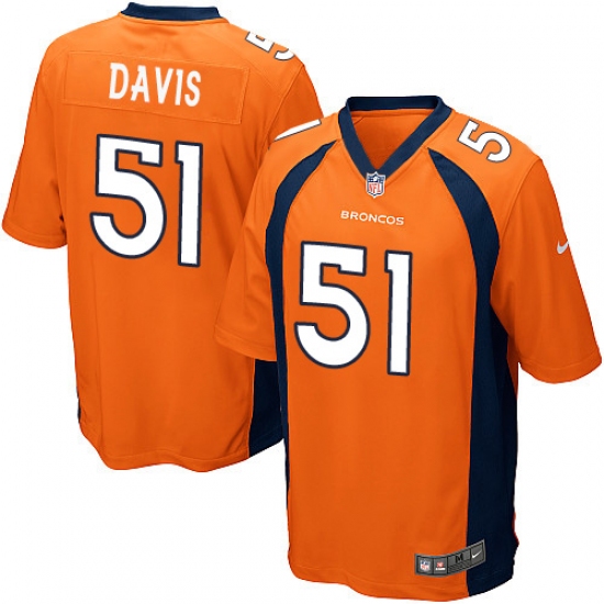 Men's Nike Denver Broncos #51 Todd Davis Game Orange Team Color NFL Jersey - Ujersey
