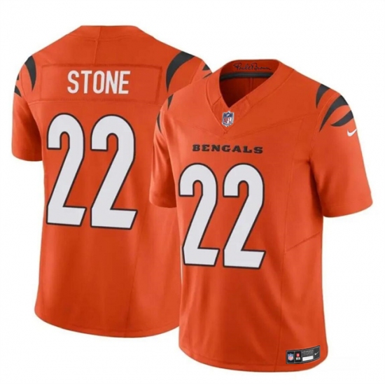 Men's Cincinnati Bengals #22 Geno Stone Orange 2023 F.U.S.E Vapor Untouchable Limited Football Stitched Jersey - Ujersey