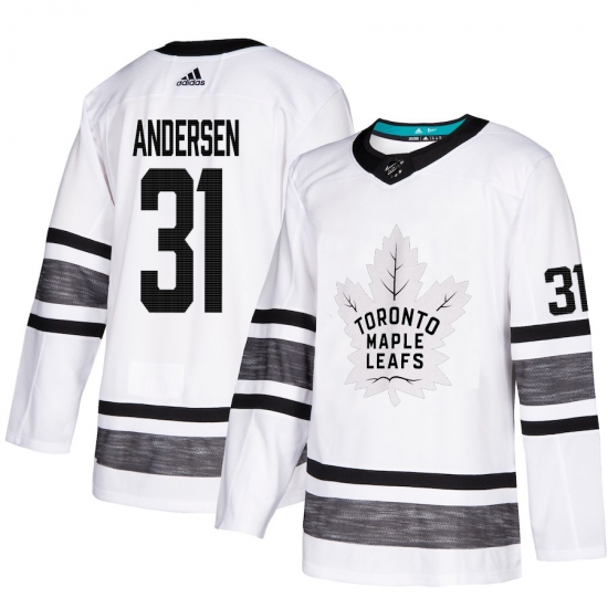 Men's Adidas Toronto Maple Leafs #31 Frederik Andersen White 2019 All-Star Game Parley Authentic Stitched NHL Jersey - Ujersey