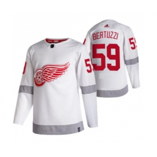Men's Detroit Red Wings #59 Tyler Bertuzzi White 2020-21 Reverse Retro Alternate Hockey Jersey - Ujersey