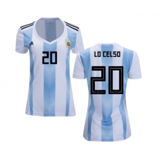 Women's Argentina #20 Lo Celso Home Soccer Country Jersey
