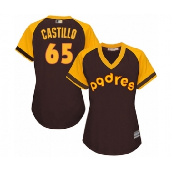 Women's San Diego Padres #65 Jose Castillo Authentic Brown Alternate Cooperstown Cool Base Baseball Player Jersey - Ujersey